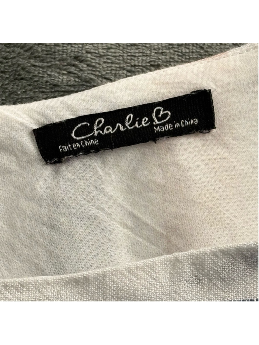Charlie B Dress Women M Linen Blend Striped Light A-Line Coastal ResortWear Blue - Picture 5 of 14